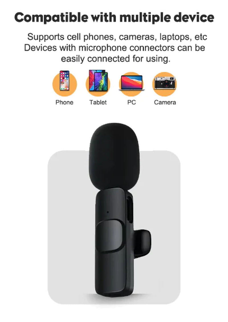 Microphone Wireless Audio Video Recording Mini Mic for Android/Iphone
