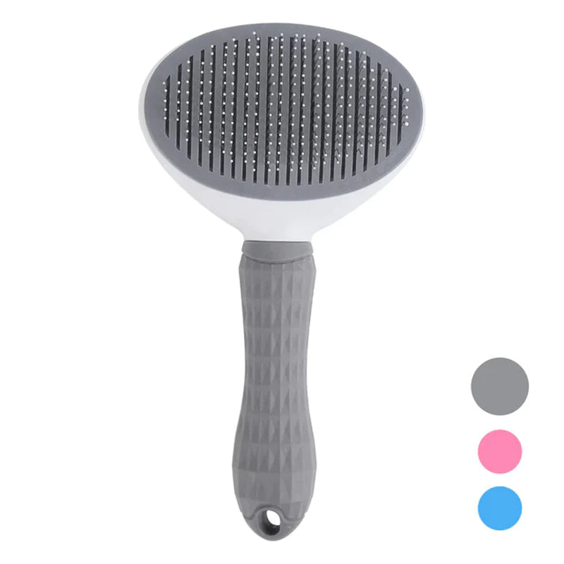 Self-Cleaning Slicker Brush for Cats and Dogs - Pet Hair Removal Grooming Tool
