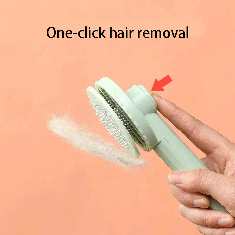 Self-Cleaning Slicker Brush for Cats and Dogs - Pet Hair Removal Grooming Tool