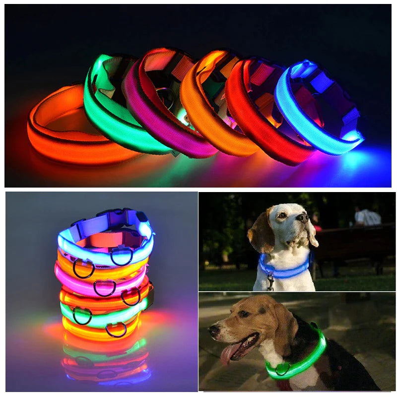 Adjustable LED Dog Collar with Blinking Light for Improved Pet Safety