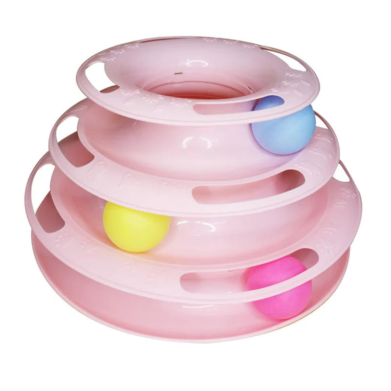 3-Tier Interactive Cat Toy Tower for Intelligence Training and Amusement