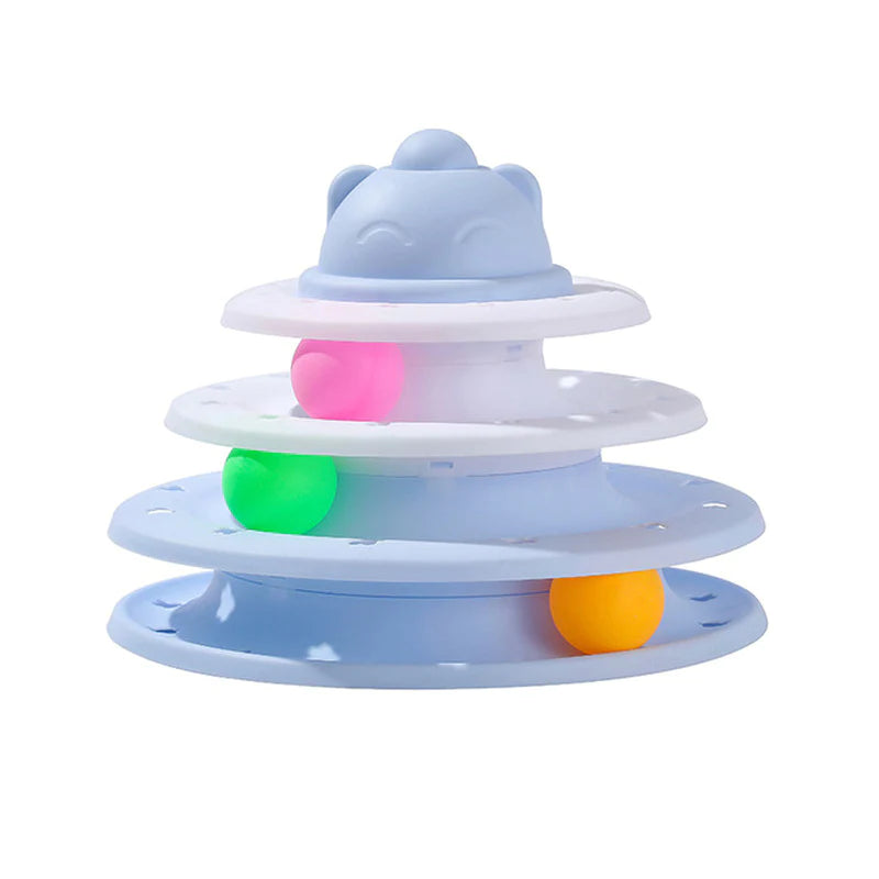 3-Tier Interactive Cat Toy Tower for Intelligence Training and Amusement