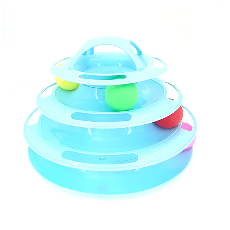 3-Tier Interactive Cat Toy Tower for Intelligence Training and Amusement