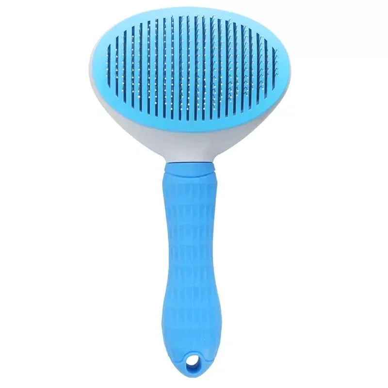 Self-Cleaning Slicker Brush for Cats and Dogs - Pet Hair Removal Grooming Tool