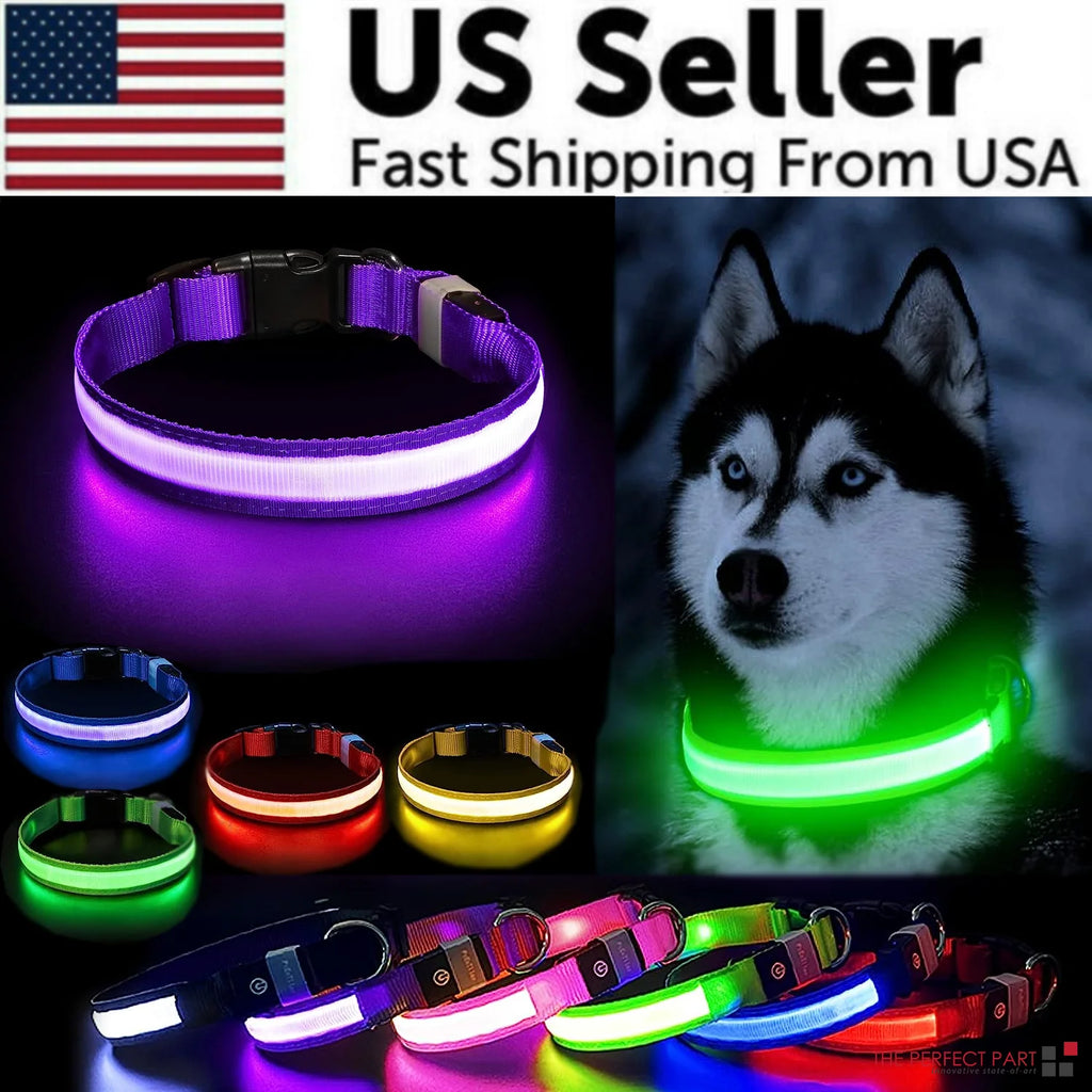 Adjustable LED Dog Collar with Blinking Light for Improved Pet Safety