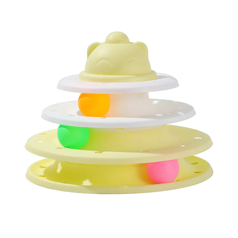3-Tier Interactive Cat Toy Tower for Intelligence Training and Amusement