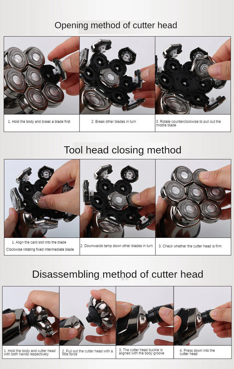  Men’s 5-In-1 Electric Cordless Head Shaver  