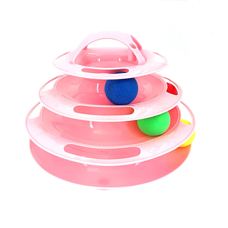 3-Tier Interactive Cat Toy Tower for Intelligence Training and Amusement