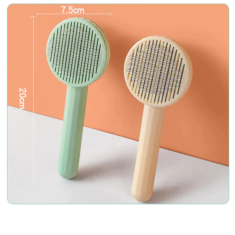 Self-Cleaning Slicker Brush for Cats and Dogs - Pet Hair Removal Grooming Tool