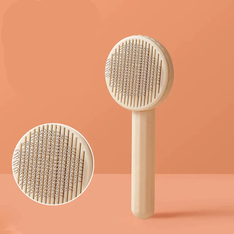 Self-Cleaning Slicker Brush for Cats and Dogs - Pet Hair Removal Grooming Tool