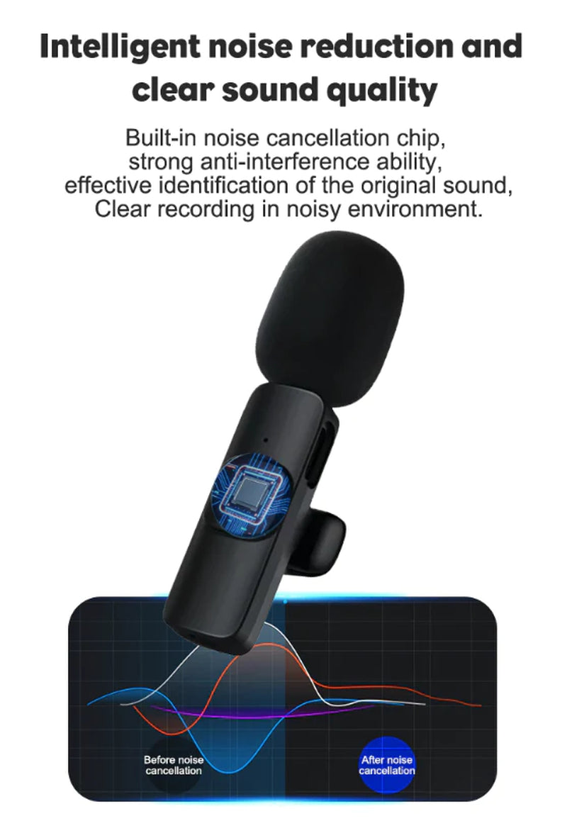Microphone Wireless Audio Video Recording Mini Mic for Android/Iphone