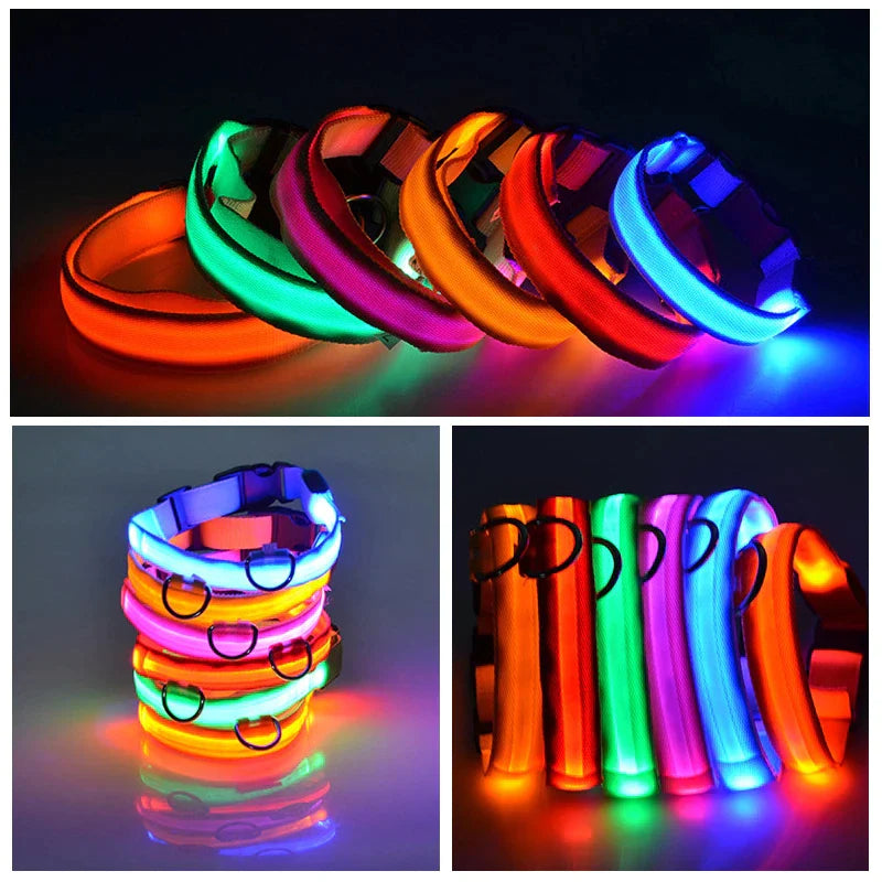 Adjustable LED Dog Collar with Blinking Light for Improved Pet Safety