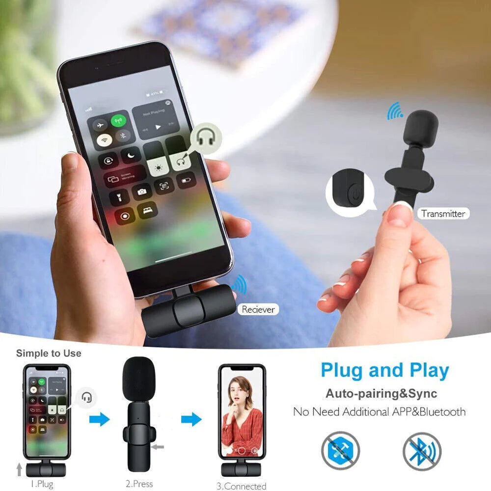 Microphone Wireless Audio Video Recording Mini Mic for Android/Iphone