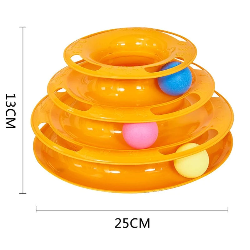 3-Tier Interactive Cat Toy Tower for Intelligence Training and Amusement