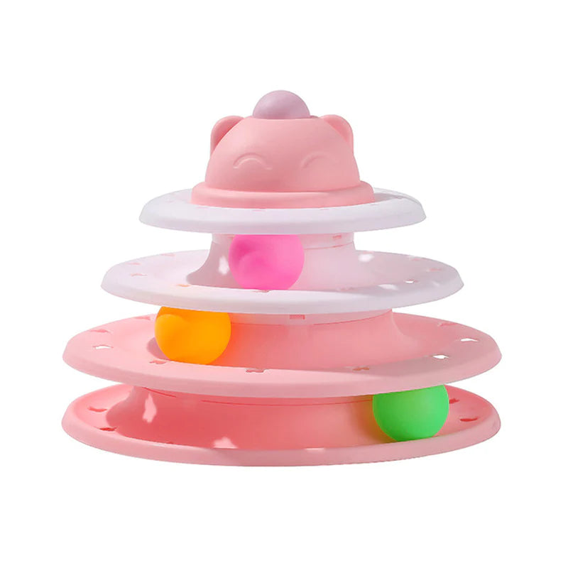 3-Tier Interactive Cat Toy Tower for Intelligence Training and Amusement