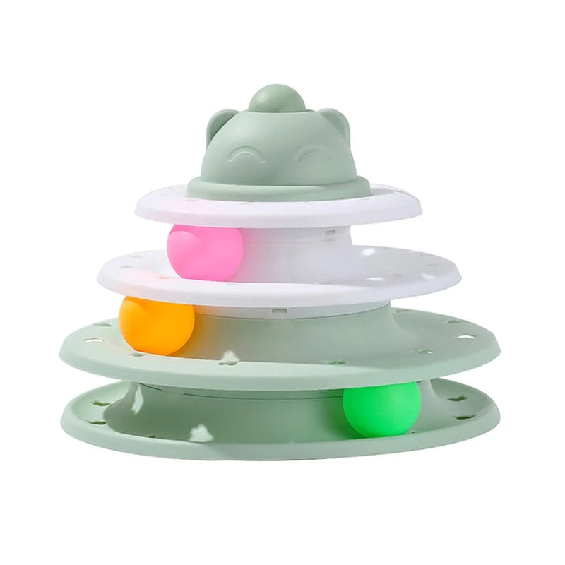 3-Tier Interactive Cat Toy Tower for Intelligence Training and Amusement
